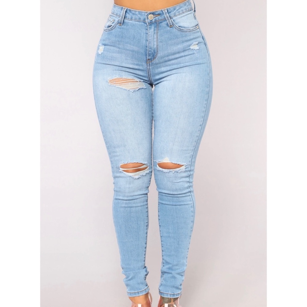 High Rise Ripped Skinny Jeans